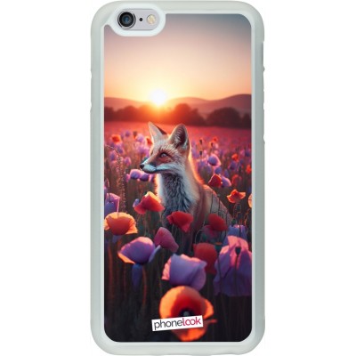 Coque iPhone 6/6s - Silicone rigide transparent Renard pourpre au crépuscule