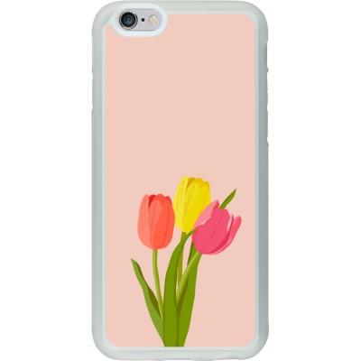 Coque iPhone 6/6s - Silicone rigide transparent Spring 23 tulip trio