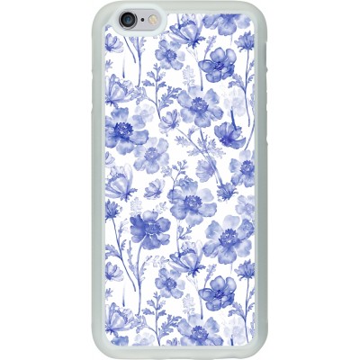 Coque iPhone 6/6s - Silicone rigide transparent Spring 23 watercolor blue flowers