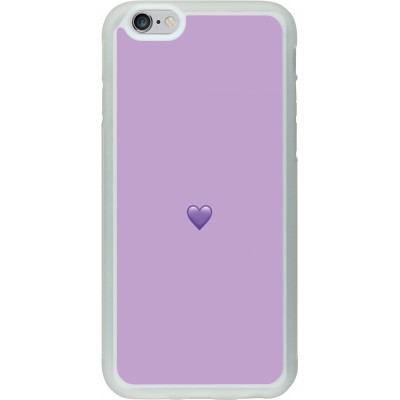 Coque iPhone 6/6s - Silicone rigide transparent Valentine 2023 purpule single heart