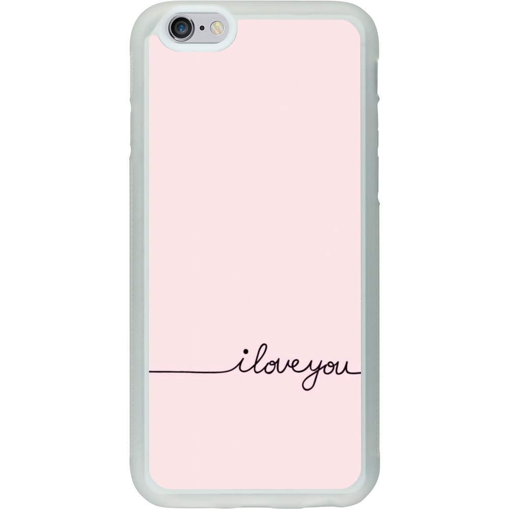 Coque iPhone 6/6s - Silicone rigide transparent Valentine 2023 i love you writing