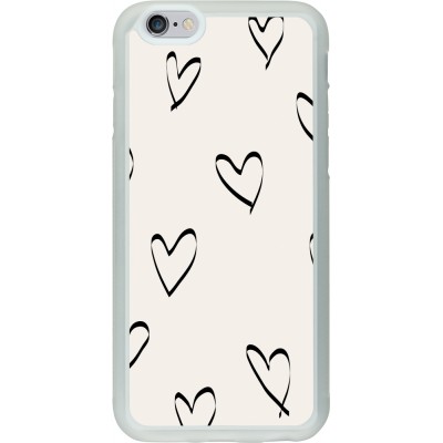 Coque iPhone 6/6s - Silicone rigide transparent Valentine 2023 minimalist hearts