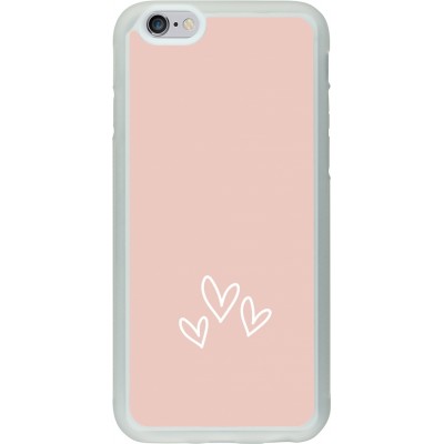 Coque iPhone 6/6s - Silicone rigide transparent Valentine 2023 three minimalist hearts