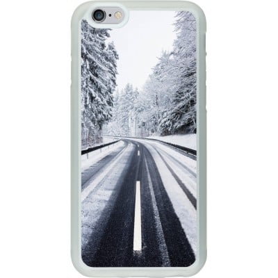 Coque iPhone 6/6s - Silicone rigide transparent Winter 22 Snowy Road