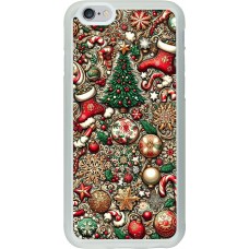 Coque iPhone 6/6s - Silicone rigide transparent Noël 2023 micro pattern