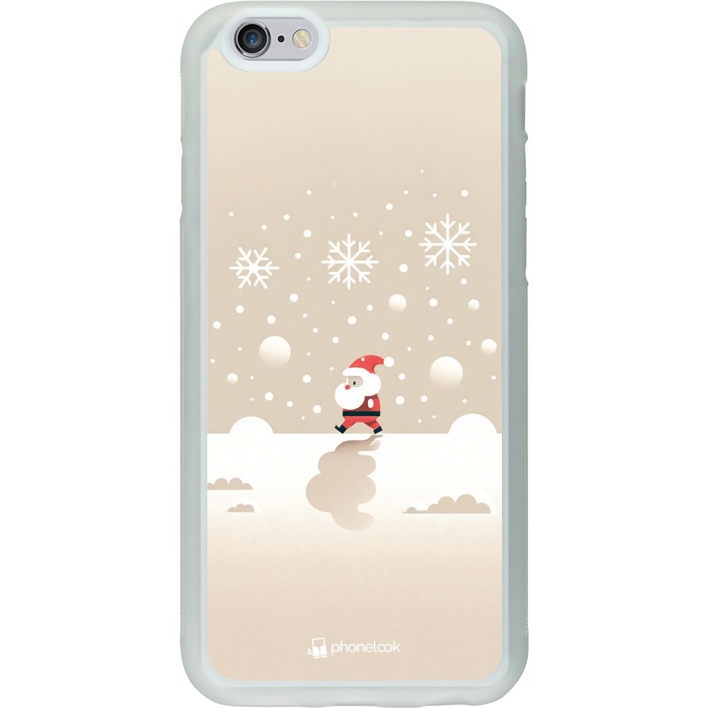 Coque iPhone 6/6s - Silicone rigide transparent Noël 2023 Minimalist Santa