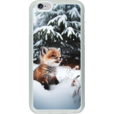 Coque iPhone 6/6s - Silicone rigide transparent Noël 2023 Renardeau sapin