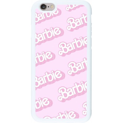 Coque iPhone 6/6s - Silicone rigide blanc Barbie light pink pattern