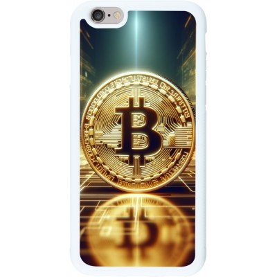 Coque iPhone 6/6s - Silicone rigide blanc Bitcoin Standing