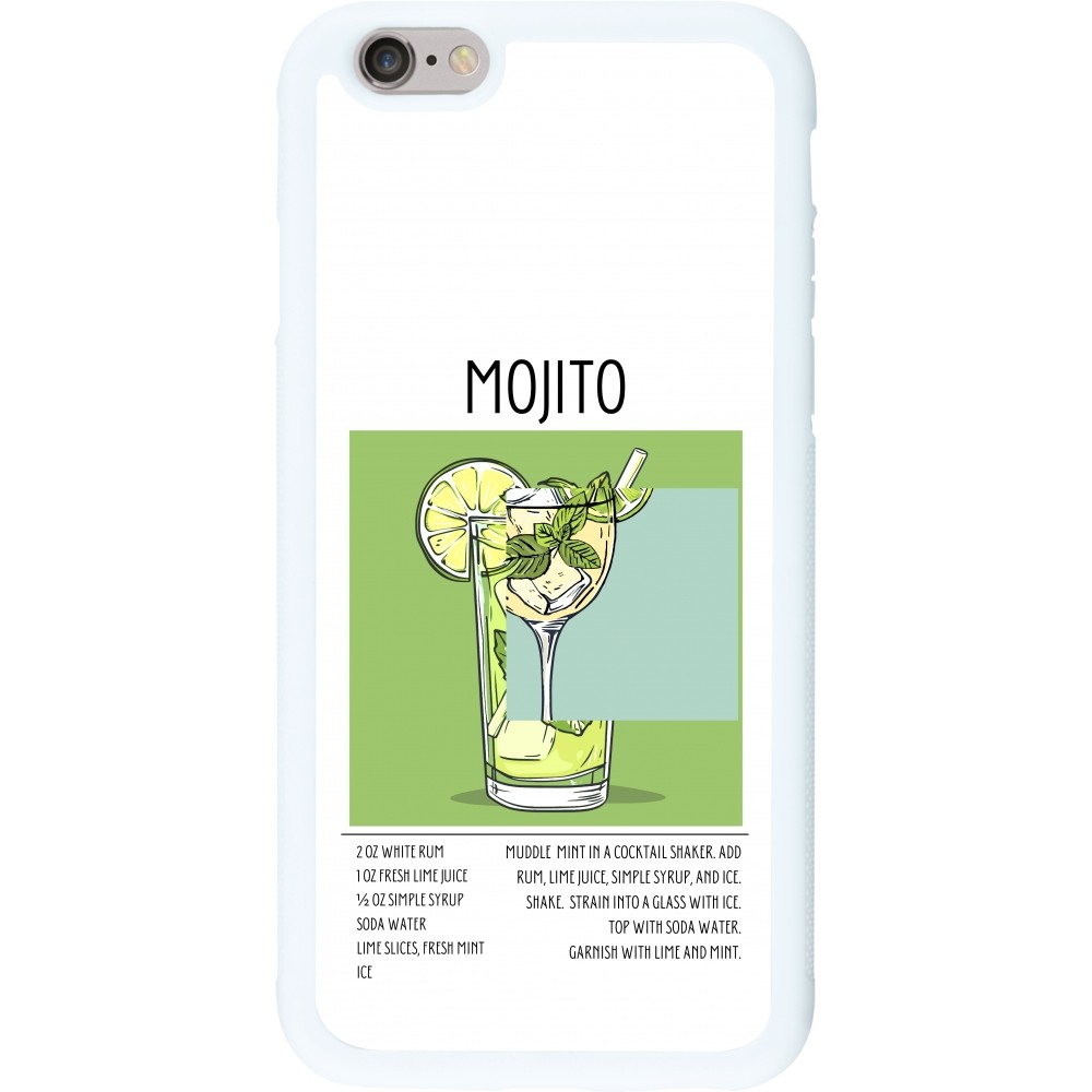 Coque iPhone 6/6s - Silicone rigide blanc Cocktail recette Mojito