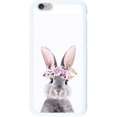 Coque iPhone 6/6s - Silicone rigide blanc Easter 2023 flower bunny