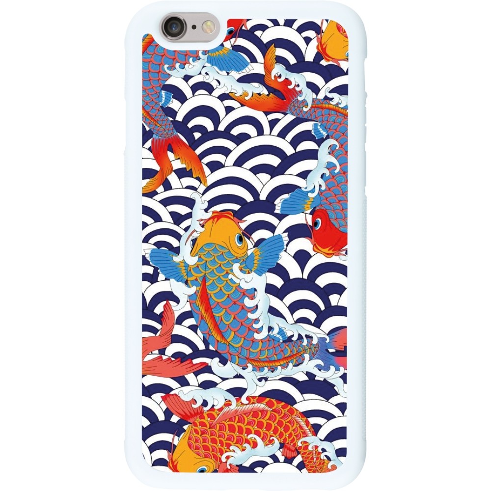 Coque iPhone 6/6s - Silicone rigide blanc Easter 2023 japanese fish