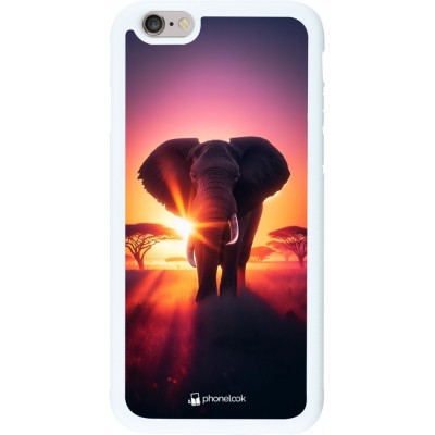 Coque iPhone 6/6s - Silicone rigide blanc Elephant Sunrise Beauty