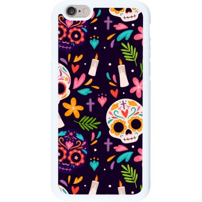 Coque iPhone 6/6s - Silicone rigide blanc Halloween 2023 mexican style