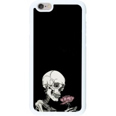 Coque iPhone 6/6s - Silicone rigide blanc Halloween 2023 rose and skeleton