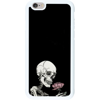 Coque iPhone 6/6s - Silicone rigide blanc Halloween 2023 rose and skeleton