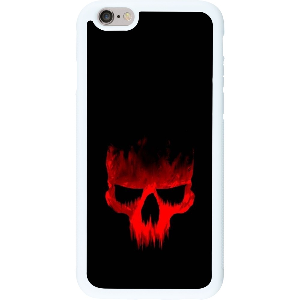 Coque iPhone 6/6s - Silicone rigide blanc Halloween 2023 scary skull