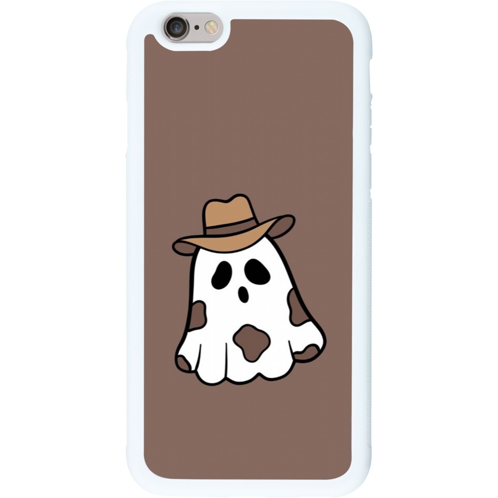 Coque iPhone 6/6s - Silicone rigide blanc Halloween 2024 cowboy ghost