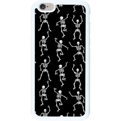 Coque iPhone 6/6s - Silicone rigide blanc Halloween 2024 dancing skeleton