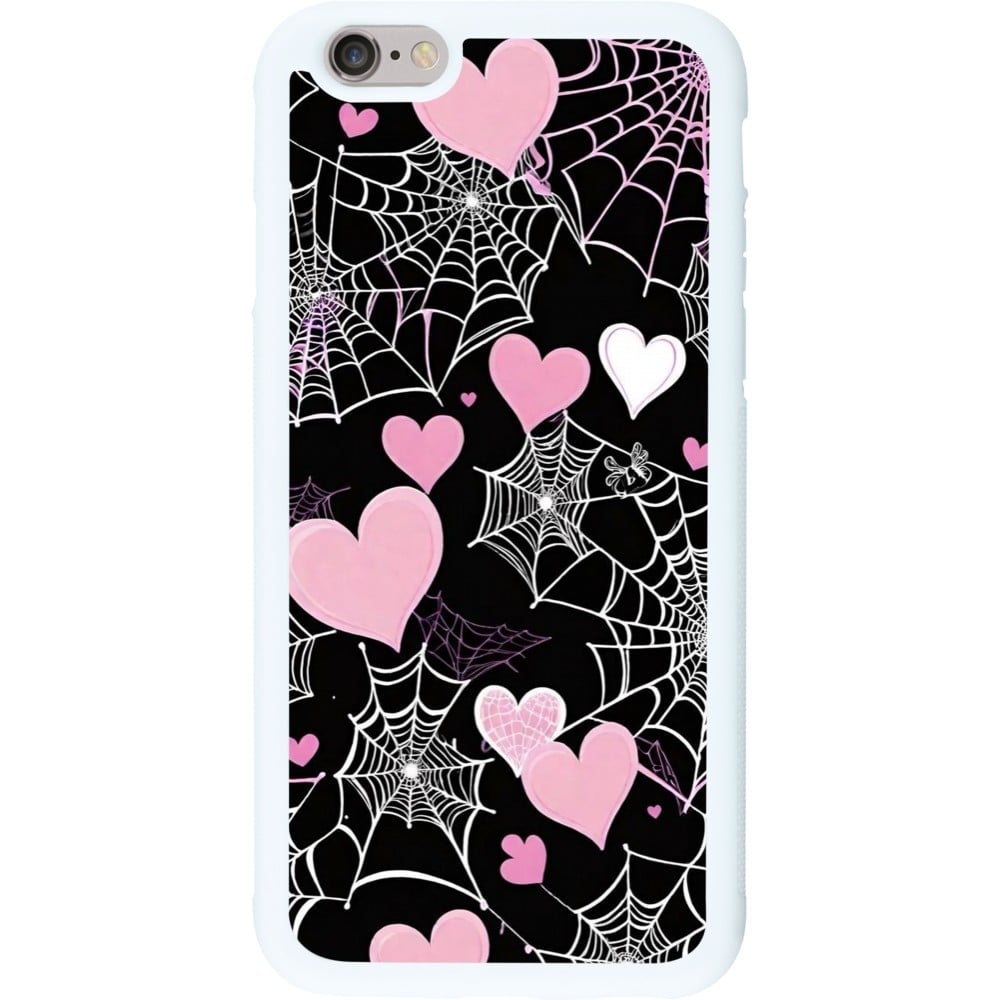 Coque iPhone 6/6s - Silicone rigide blanc Halloween 2024 girly