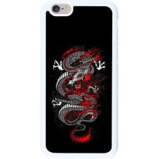 Coque iPhone 6/6s - Silicone rigide blanc Japanese style Dragon Tattoo Red Black