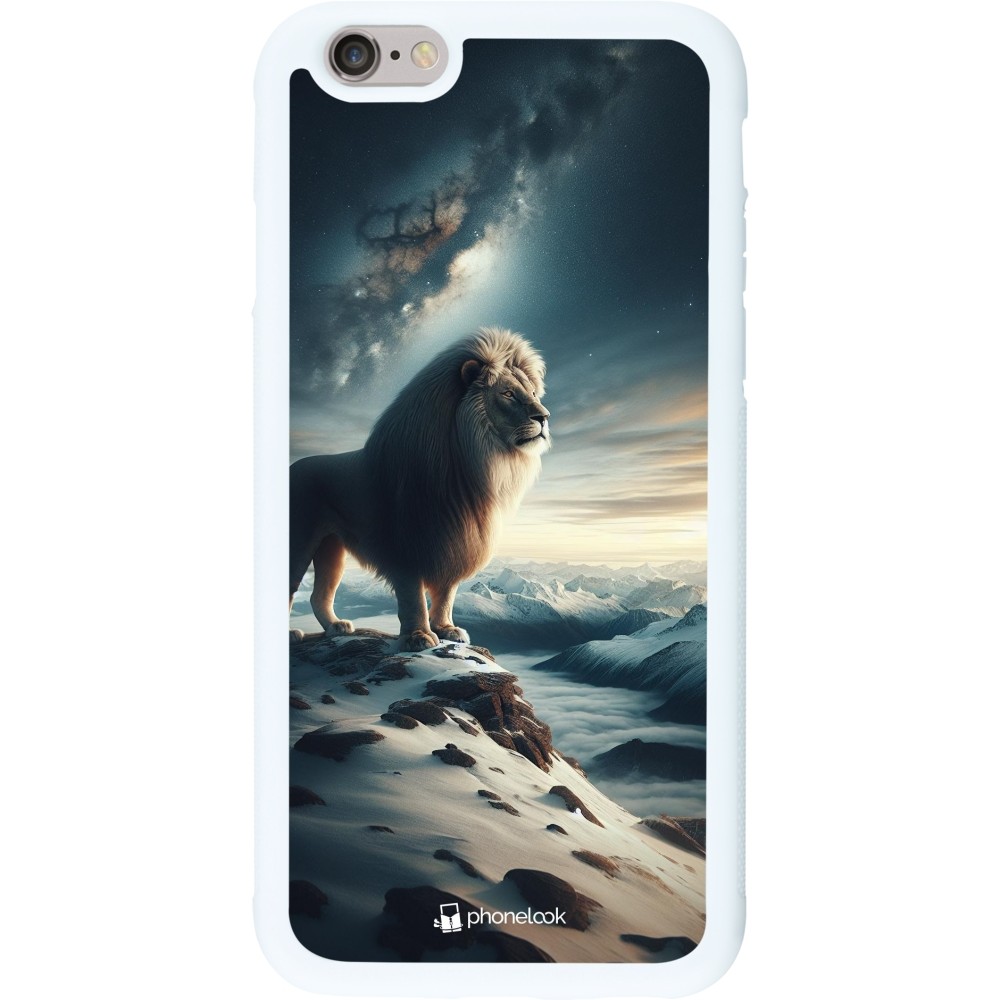 Coque iPhone 6/6s - Silicone rigide blanc Le lion blanc