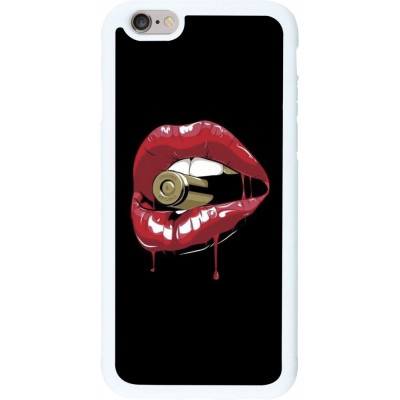 Coque iPhone 6/6s - Silicone rigide blanc Lips bullet