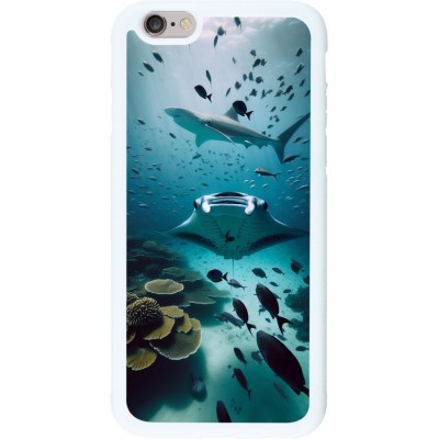 Coque iPhone 6/6s - Silicone rigide blanc Manta Lagon Nettoyage