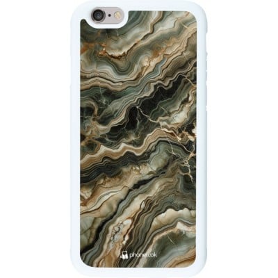 Coque iPhone 6/6s - Silicone rigide blanc Marbre Olive