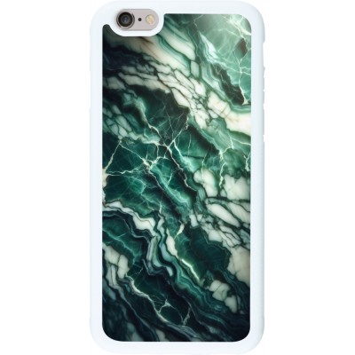 Coque iPhone 6/6s - Silicone rigide blanc Marbre vert majestueux