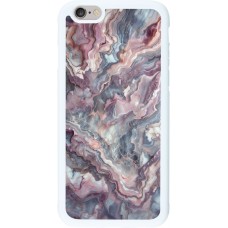 Coque iPhone 6/6s - Silicone rigide blanc Marbre violette argentée