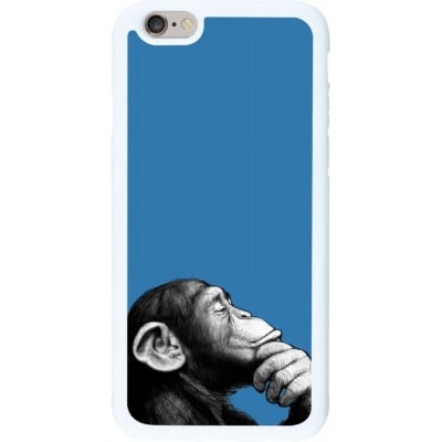 Coque iPhone 6/6s - Silicone rigide blanc Monkey Pop Art