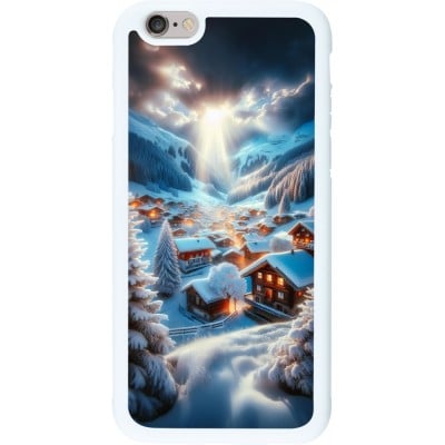 Coque iPhone 6/6s - Silicone rigide blanc Mont Neige Lumière