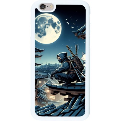 Coque iPhone 6/6s - Silicone rigide blanc Ninja sous la lune