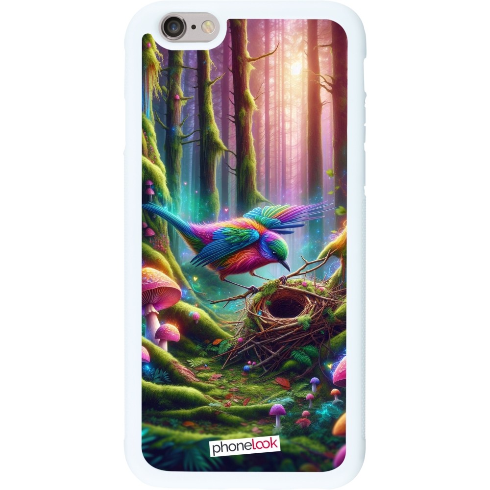 Coque iPhone 6/6s - Silicone rigide blanc Oiseau Nid Forêt