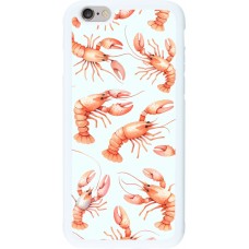 Coque iPhone 6/6s - Silicone rigide blanc Pattern de homards pastels