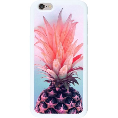 Coque iPhone 6/6s - Silicone rigide blanc Purple Pink Pineapple