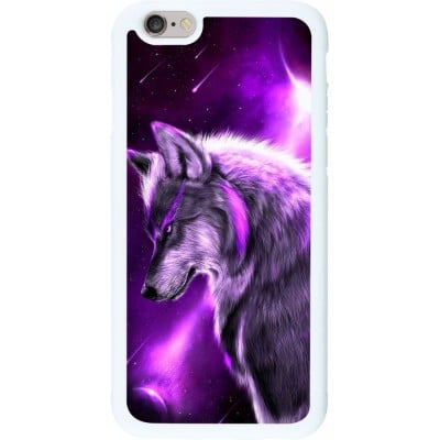 Coque iPhone 6/6s - Silicone rigide blanc Purple Sky Wolf