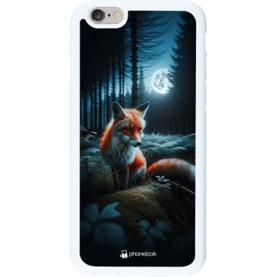 Coque iPhone 6/6s - Silicone rigide blanc Renard lune forêt