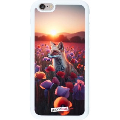 Coque iPhone 6/6s - Silicone rigide blanc Renard pourpre au crépuscule