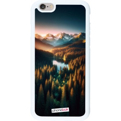 Coque iPhone 6/6s - Silicone rigide blanc Sunset Forest Lake