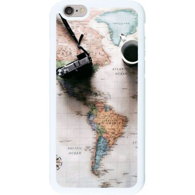 Coque iPhone 6/6s - Silicone rigide blanc Travel 01