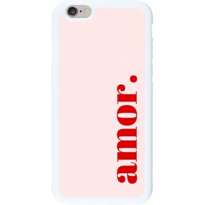 Coque iPhone 6/6s - Silicone rigide blanc Valentine 2024 amor