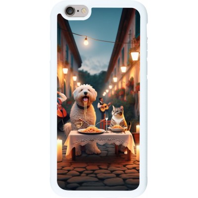 Coque iPhone 6/6s - Silicone rigide blanc Valentine 2024 Dog & Cat Candlelight