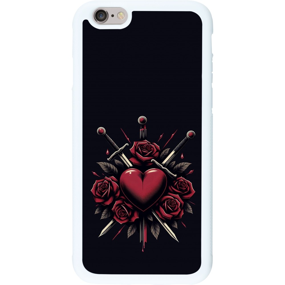 Coque iPhone 6/6s - Silicone rigide blanc Valentine 2024 gothic love