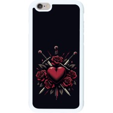 Coque iPhone 6/6s - Silicone rigide blanc Valentine 2024 gothic love