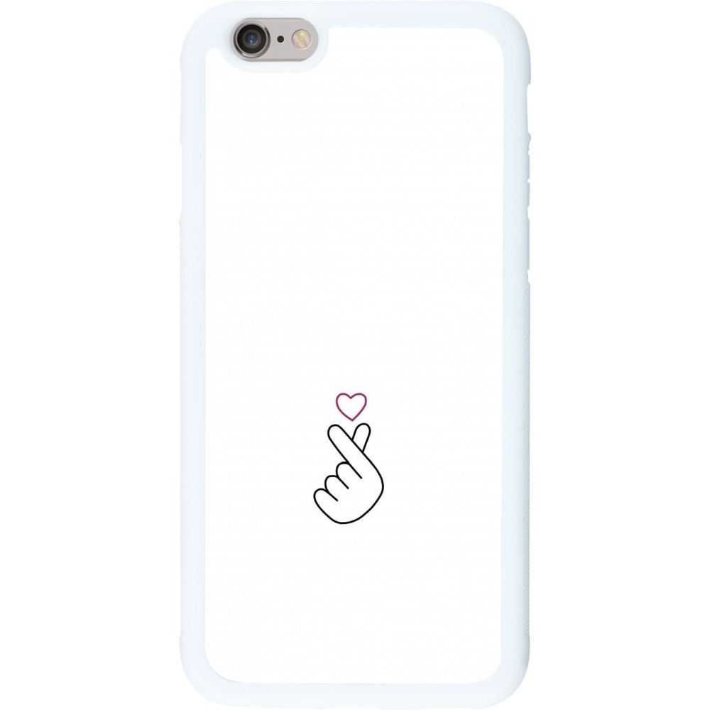 Coque iPhone 6/6s - Silicone rigide blanc Valentine 2024 heart by Millennials