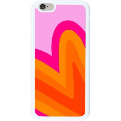 Coque iPhone 6/6s - Silicone rigide blanc Valentine 2024 heart gradient