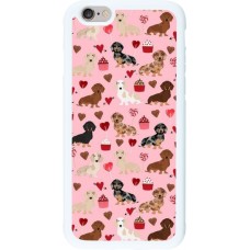 Coque iPhone 6/6s - Silicone rigide blanc Valentine 2024 puppy love