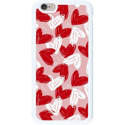 Coque iPhone 6/6s - Silicone rigide blanc Valentine 2024 with love heart